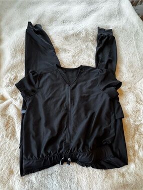 Women's Black Zip-Front Scrub Jumpsuit Set